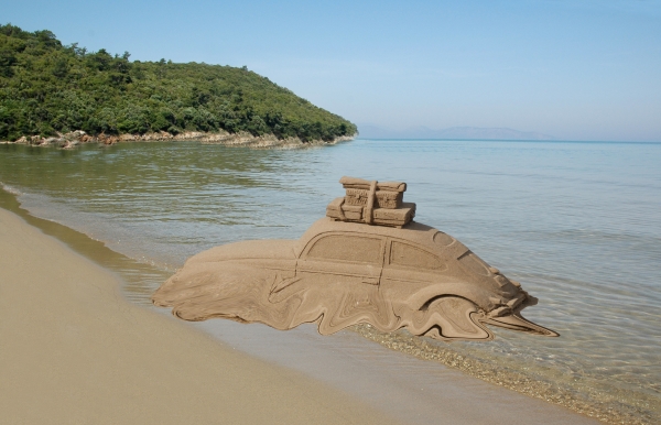 Creation of sand car in water: Step 5